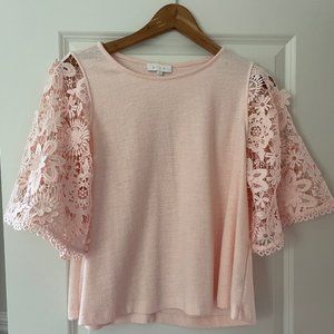 Eri + Ali Anthropologie Pink Blouse Top Size S